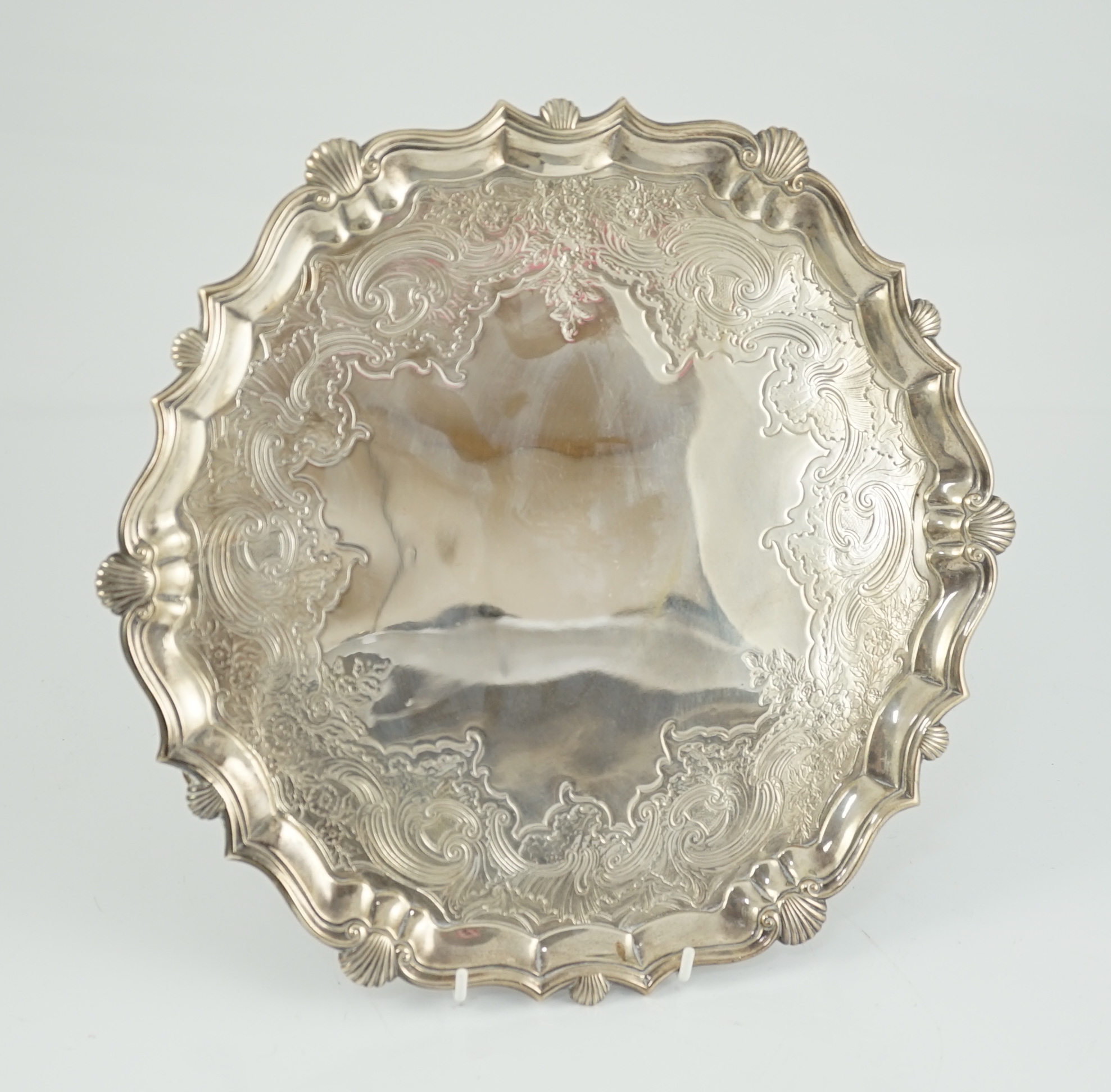 A George II silver salver, by John Robinson II
